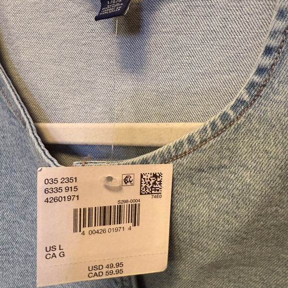 NWT American Eagle Outfitters Light Blue Denim Vest - Picture 5 of 5